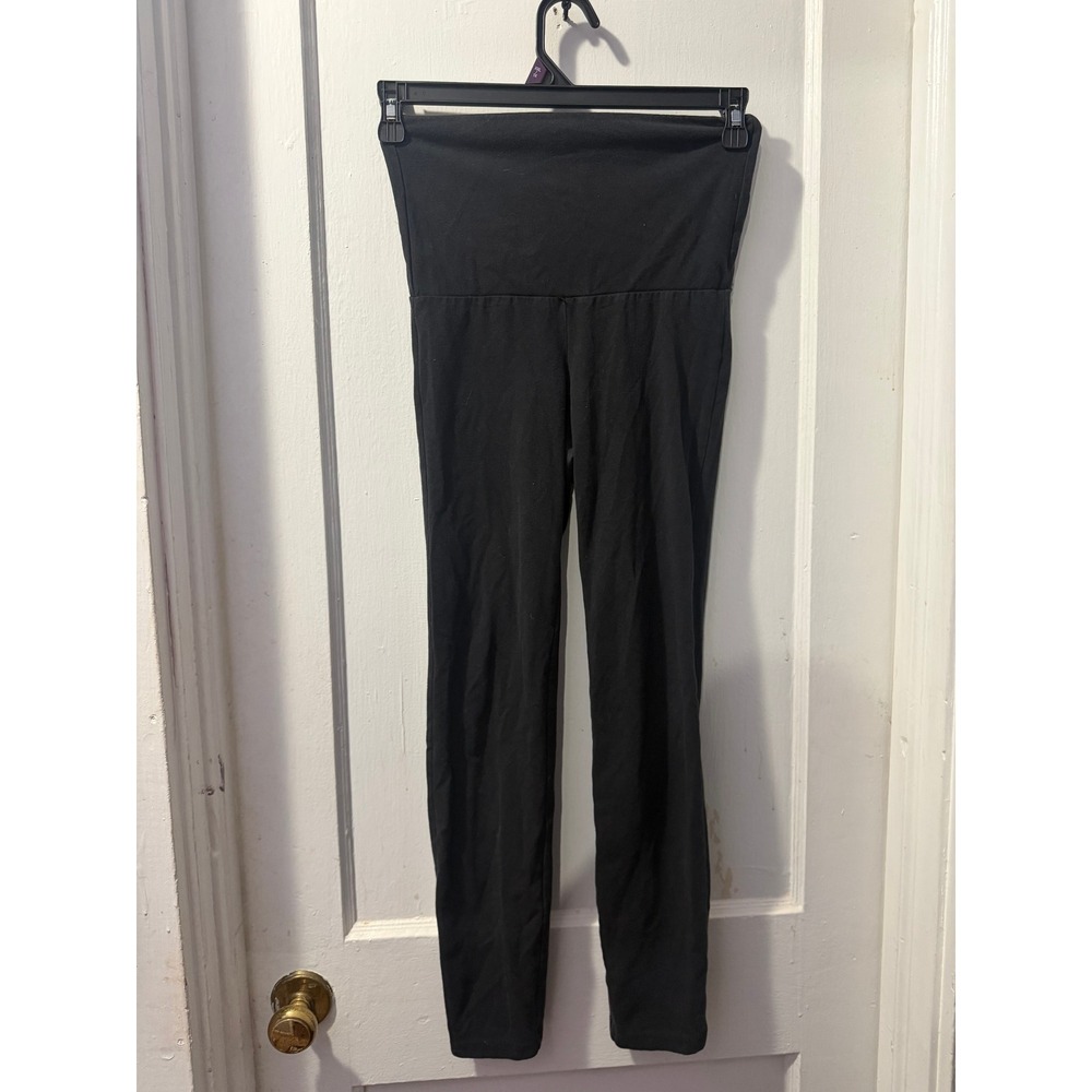 Unbranded Womens Black High Waisted Cotton Blend Leggings Size Medium